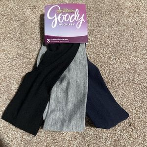 Goody Ouchless Comfort Headwraps (Set Of 3, Black, Gray, Blue)